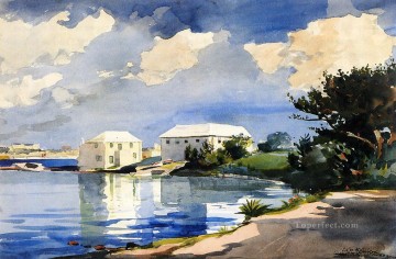  Winslow Deco Art - Salt Kettle Bermuda Realism marine painter Winslow Homer
